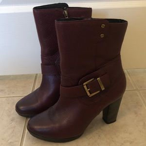 Clarks Indigo Burgundy Boots Lida Sayer 8